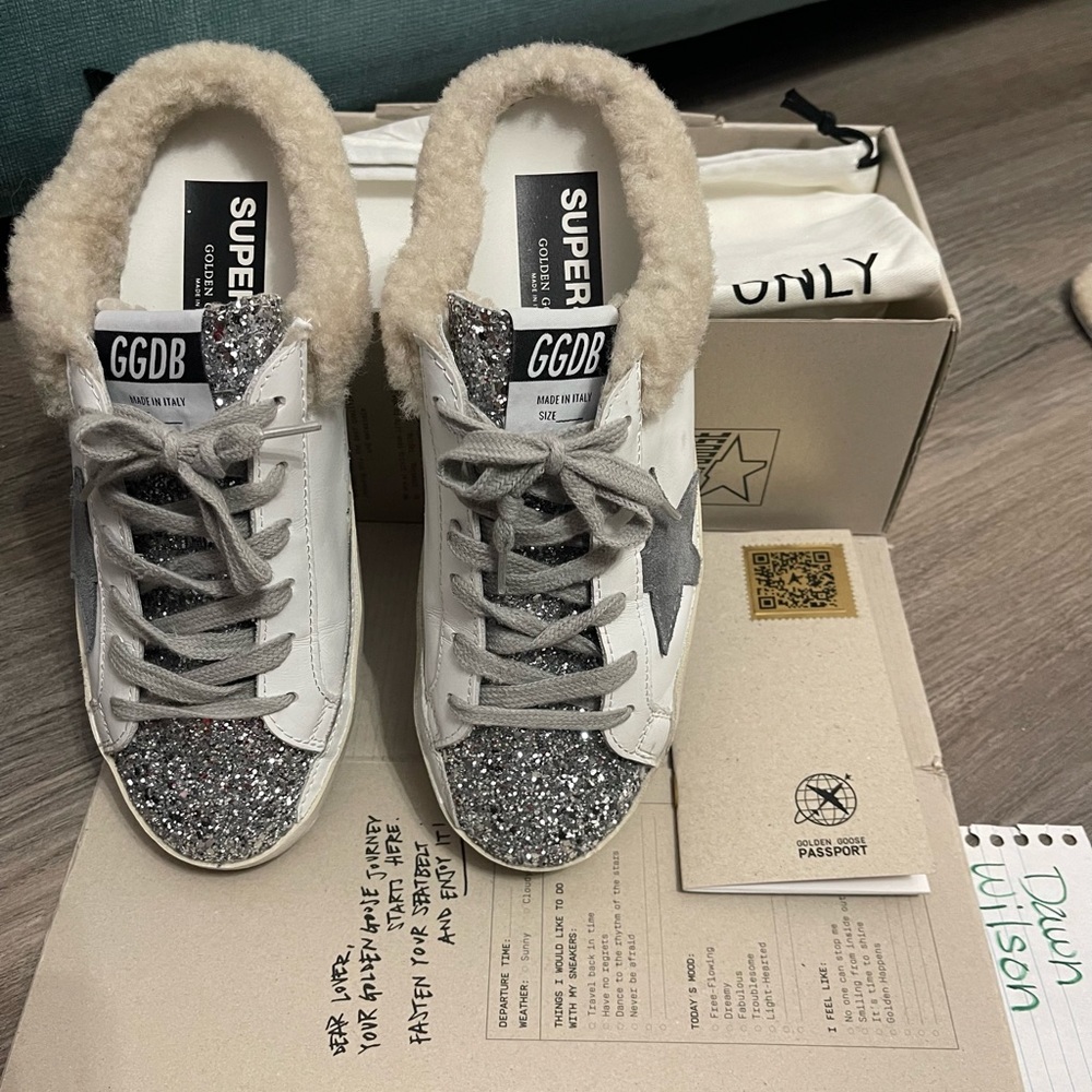 BNIB Golden Goose Sabot Shearling Sneakers sz 37